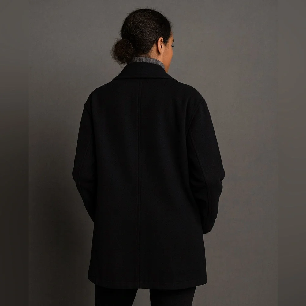 J.Crew Womens XL Black Wool Blend Peacoat – PROFESSIONALLY DRY CLEANED 9/18/2025 - Picture 4 of 17